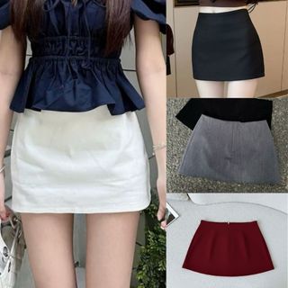 Chân váy mini nữ dáng chữ A chát kaki mềm mẫu trơn form đứng màu xám đen  VANISA CV031