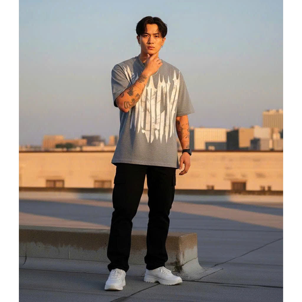 Áo thun Stee Cổ tròn YOUNGLA Localbrand ICVCVNI Unisex Cotton