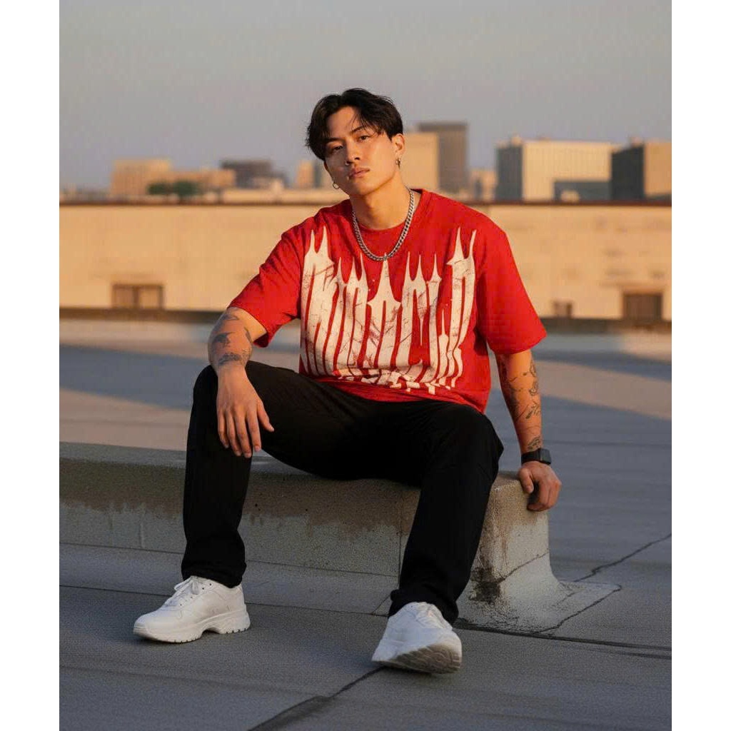 Áo thun Stee Cổ tròn YOUNGLA Localbrand ICVCVNI Unisex Cotton
