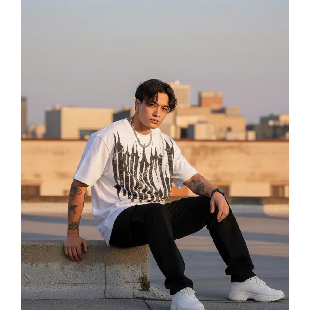 Áo thun Stee Cổ tròn YOUNGLA Localbrand ICVCVNI Unisex Cotton