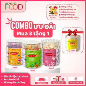 Mua 3 hủ bánh ăn dặm sữa chua 250ml tặng 1 hủ bánh gạo 250ml cho bé ăn dặm từ 6 tháng | HƯƠNG FOOD