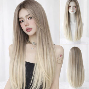 💋TẶNG LƯỚI TRÙM💋 TÓC NGUYÊN ĐẦU NHUỘM OMBER NÂU KHÓI BẠCH KIM SANG CHẢNH