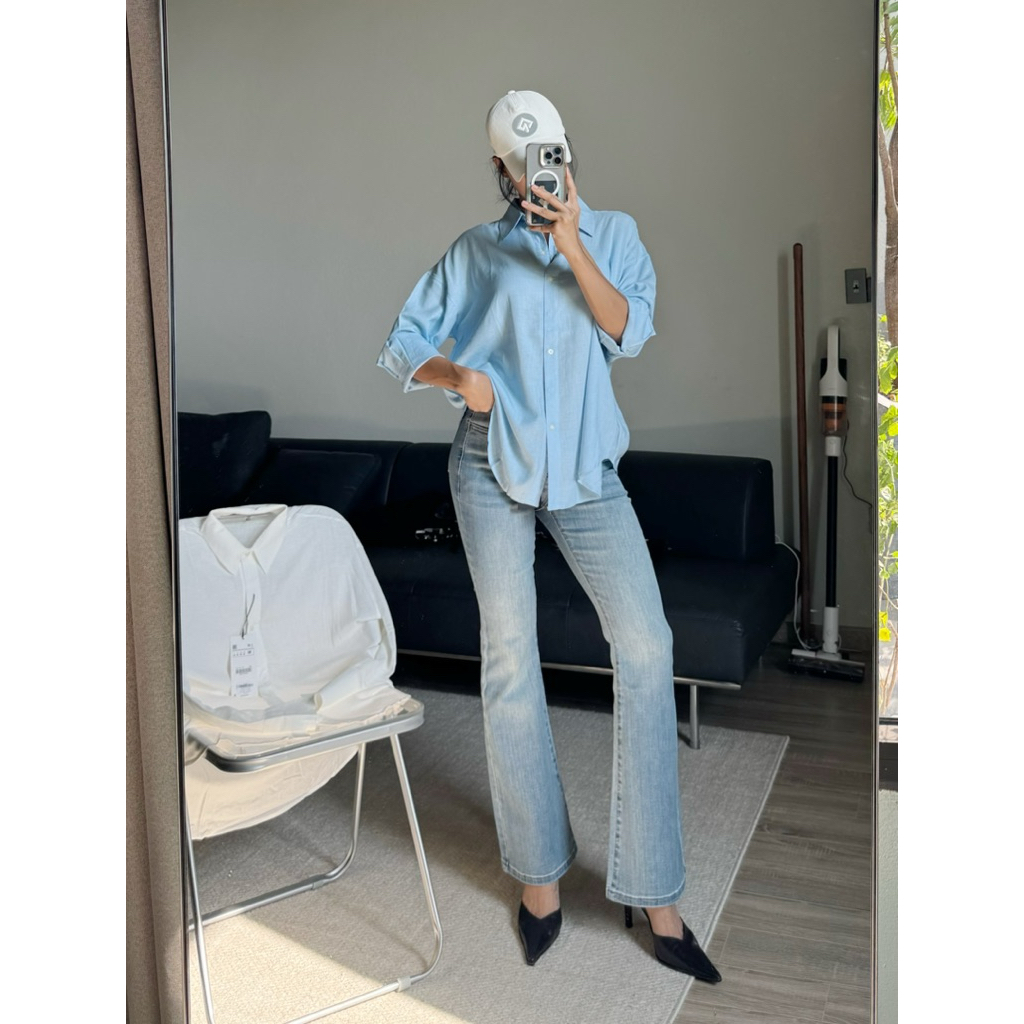 [MIDDUA] SM039 - Áo sơ mi nữ form rộng oversize chất linen cao cấp