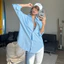 SM039 - Áo sơ mi nữ form rộng oversize chất linen cao cấp