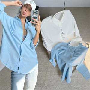SM039 - Áo sơ mi nữ form rộng oversize chất linen cao cấp