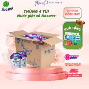 Thùng/ combo 4 túi Nước giặt xả Booster hương nắng mai - HÀNG CHÍNH HÃNG VN