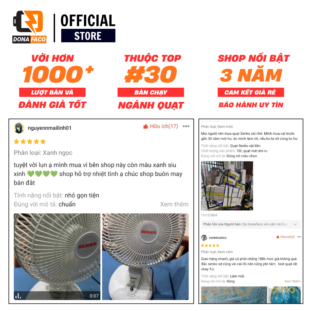 Quạt bàn mini Senko B102, quạt nhỏ để bàn học và bàn làm việc cắm điện ...