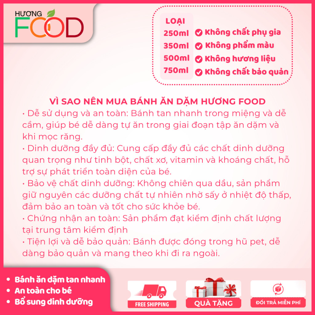 Bánh ăn dặm sữa chua tổ yến, bổ sung dinh dưỡng cho bé 12M+ không chất bảo quản | HƯƠNG FOOD