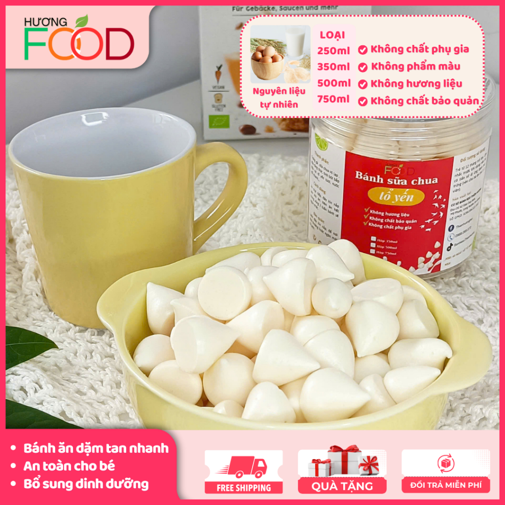 Bánh ăn dặm sữa chua tổ yến, bổ sung dinh dưỡng cho bé 12M+ không chất bảo quản | HƯƠNG FOOD