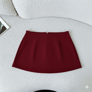 Váy ngắn nữ kaki chân váy chữ A màu basic trắng đỏ đen xám phong cách tối giản VANISA CV031