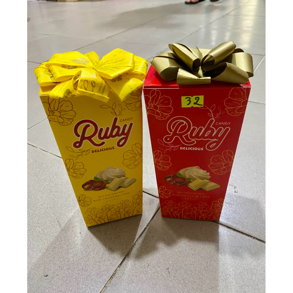 Socola ruby nơ hộp giấy cạnh dài 150g dùng làm giỏ quà đẹp mẫu 2026 ...