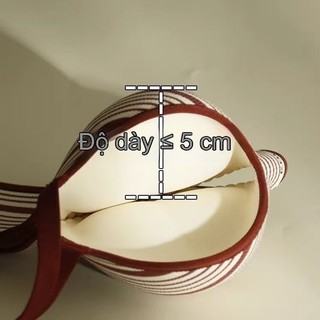 Áo ngực dày 5cm kiểu Anh sọc ngang, nâng ngực tập trung, không đường may, không gọng, thu gọn mỡ nách