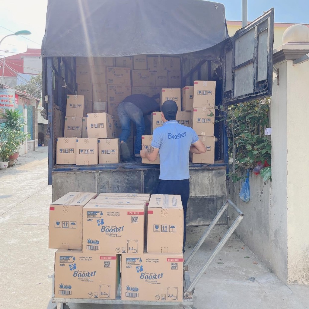 Thùng 4 Túi Nước giặt xả BOOSTER đậm đặc, Combo 4 túi mix màu FREESHIP