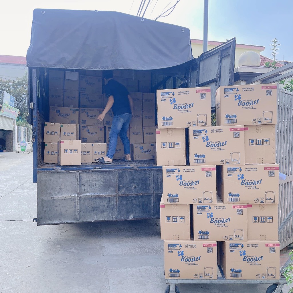 Thùng 4 Túi Nước giặt xả BOOSTER đậm đặc, Combo 4 túi mix màu FREESHIP