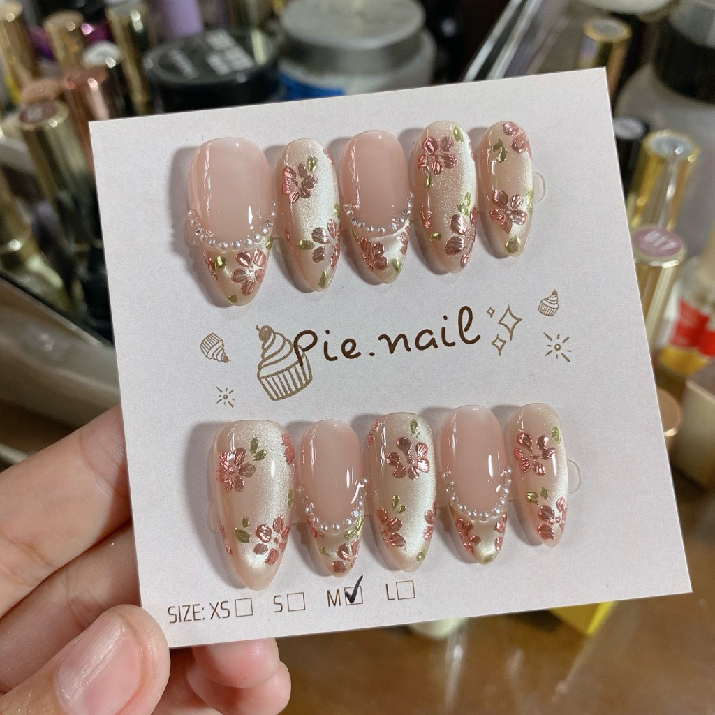 470. nailbox mắt mèo ánh trăng, hoạ tiết tráng gương