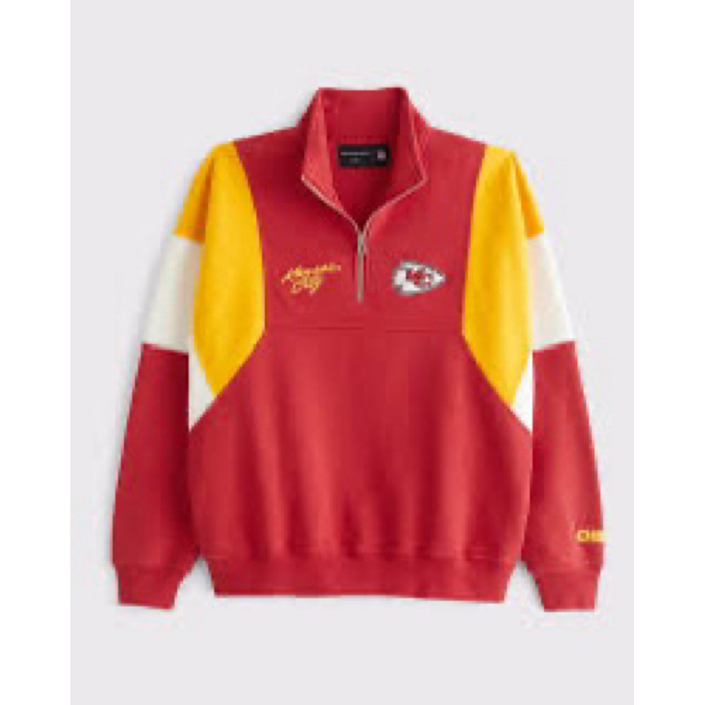 ( cực cháy) Đây là một chiếc áo nỉ khóa kéo cổ (half-zip sweatshirt) của thương hiệu Abercrombie & Fitch