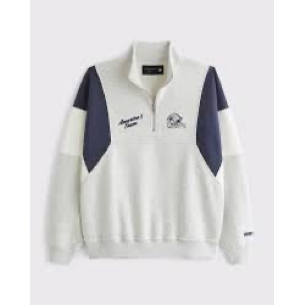 ( cực cháy) Đây là một chiếc áo nỉ khóa kéo cổ (half-zip sweatshirt) của thương hiệu Abercrombie & Fitch