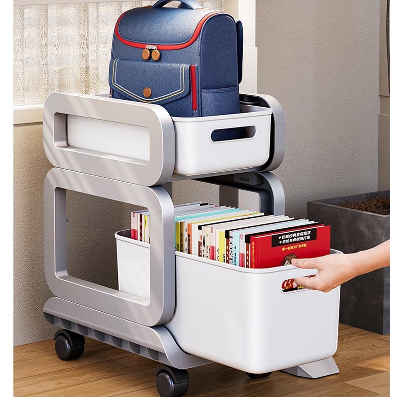 Giá đẩy để sách 4 tầng, Xe đẩy bỉm sữa, cặp xách, đồ dùng học tập, kệ nhà bếp