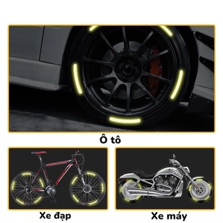 Tem Phản Quang Dán Mâm Xe Ô Tô Xe Máy SPORT – Bộ 20 Miếng Decal Phản Quang Bánh Xe An Toàn Ban Đêm