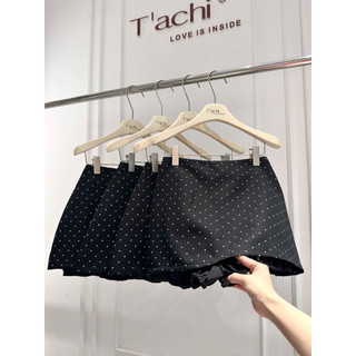 SEP House - Set áo xô thêu nơ viền ren cổ V bo chun lưng cột nơ phối cv đen chấm bi năng động, trẻ trung - Ảnh thậtjt ko