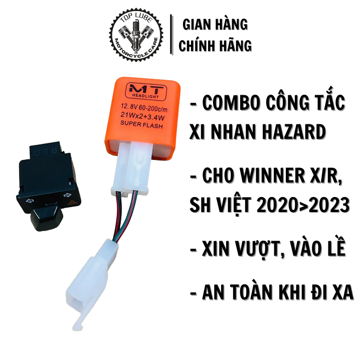 Combo Công Tắc Hazard Winner X/R, SH Việt 2020–2023 + Giắc Đổi 2