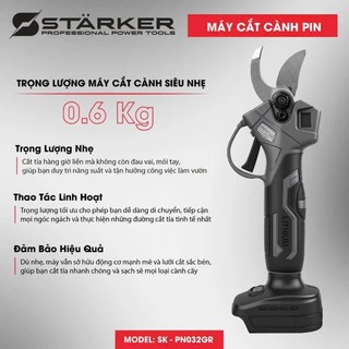 Máy cắt tỉa cành dùng pin Starker, kéo cắt cây động cơ không chổi than siêu khỏe cho nghề làm vườn cây cảnh