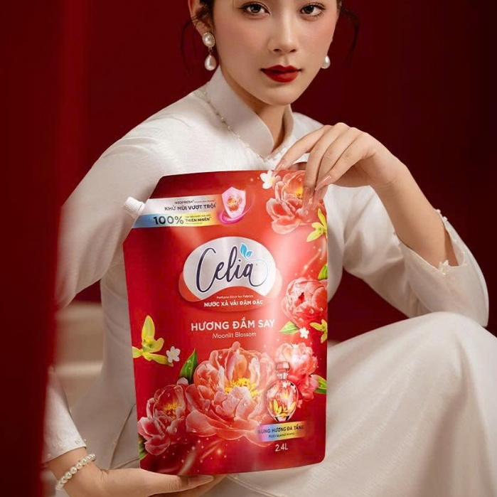 Túi Nước Xả Vải Celia Hương Đắm Say túi 2.4L, Xả mềm vài lưu hương THƠM LÂU