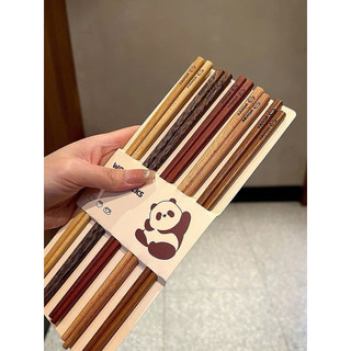 Sét 5 sét đũa gỗ panda, in hình gấu dễ thương 🌸🌸🌸