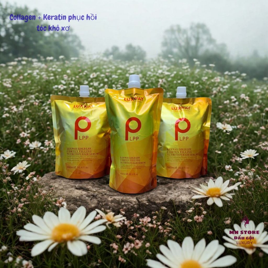E24_ Hấp ủ LPP LUXWAY phục hồi tóc hư tổn Cortex Filling Nutrition Hair Serum 900ml