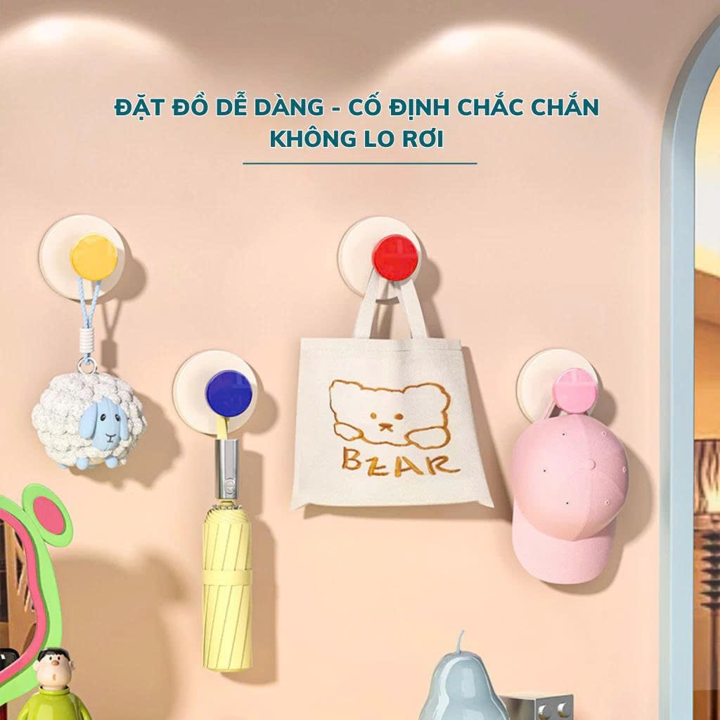 (CHÍNH HÃNG) Móc Cốc Hút Dán Tường Siêu Dính Chịu Lực Cao, Móc Treo Tường Hút Chân Không Đa Năng