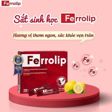 Sắt Bột FERROLIP Bổ Sung Sắt Hữu Cơ Không Táo Bón Không Tanh Vị Chanh Cho Bà Bầu Và Người Thiếu Sắt