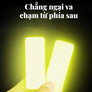 Miếng Dán Phản Quang Xe Điện Xe Máy – Set 10 Miếng 3x8cm Decal Phản Quang An Toàn Ban Đêm Đỏ / Vàng