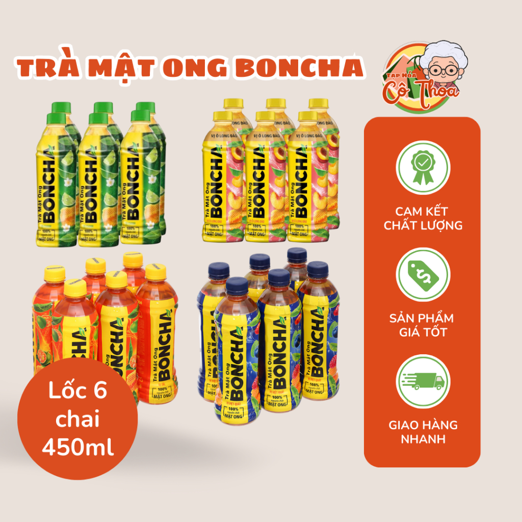 [ Lốc 6 Chai ] Trà Mật Ong BONCHA 450ml | Shopee Việt Nam