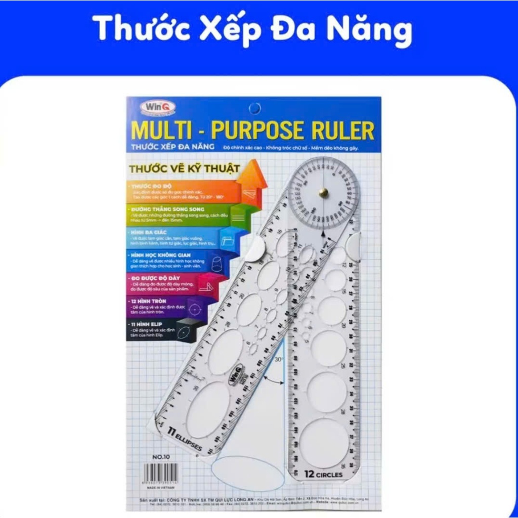 HCKT [THANH LONG] - Thước Xếp Đa Năng WINQ Multi - Purpose Ruler No.10 ...