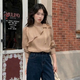 Áo Sơ Mi Tơ Óng Dài Tay Cổ Thắt Nơ Lệch Thanh Lịch 247store Asymmetric Tie Blouse Nữ Cao Cấp A.sominolech536