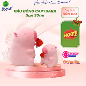 Gấu bông Capybara mũi kéo chậm, Capybara miêng dưa cute dễ thương size 30cm