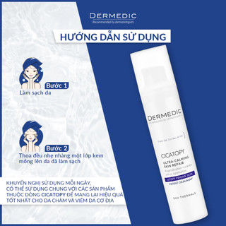 [HÀNG CÔNG TY] Kem dưỡng giảm ngứa da khô, chàm Dermedic Cicatopy Ultra Calming Skin Repair Cream
