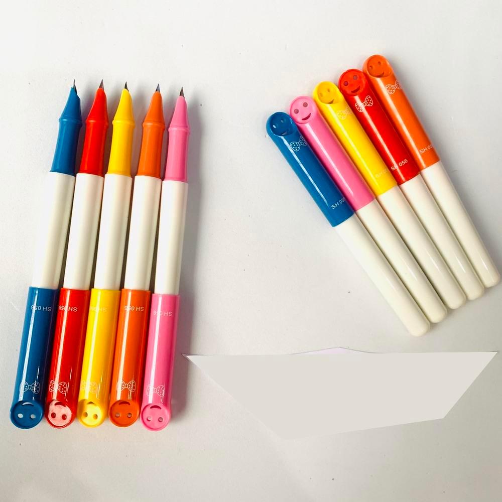 Bút máy hình mặt cười tẩy xóa được, Với thiết kế bút hình mặt cười kiểu dáng thon nhỏ, vỏ nhựa cầm nhẹ tay, màu sắc bắt