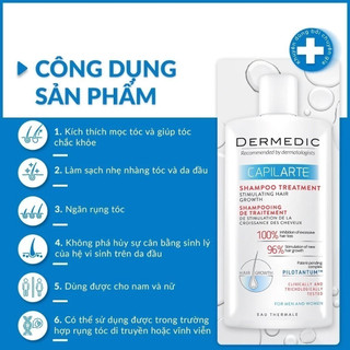 [HÀNG CÔNG TY] Dầu gội mọc tóc Dermedic Capilarte Shampoo Treatment Stimulating Hair Growth (300ml)