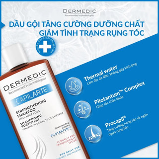 [HÀNG CÔNG TY] Dầu gội giảm rụng tóc Dermedic Capilarte Strengthening Shampoo Anti-Hair Loss 300ml