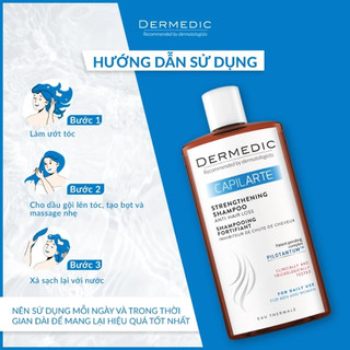 [HÀNG CÔNG TY] Dầu gội giảm rụng tóc Dermedic Capilarte Strengthening Shampoo Anti-Hair Loss 300ml