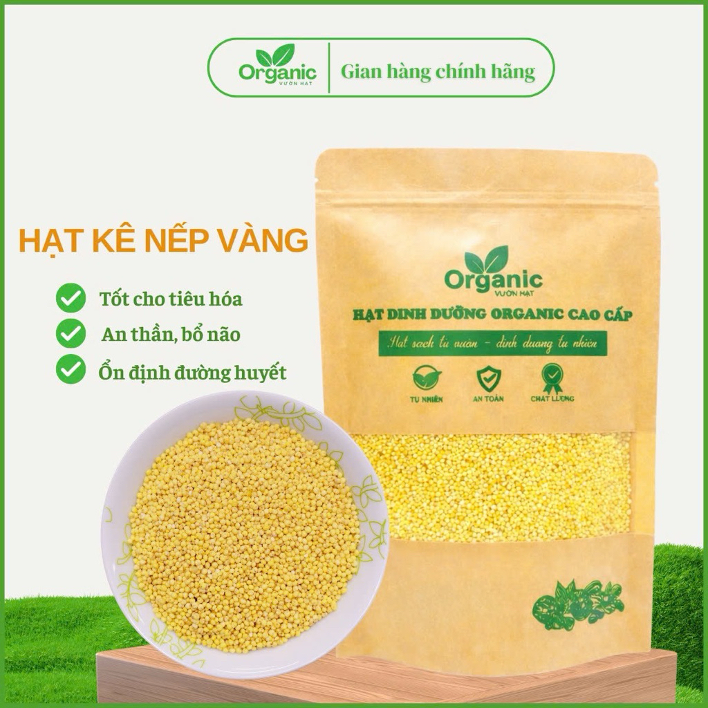 Hạt Kê Nếp Vàng Nghệ An Vườn Organic Thuần Chủng Loại 1 Dẻo Thơm Giàu Dinh Dưỡng