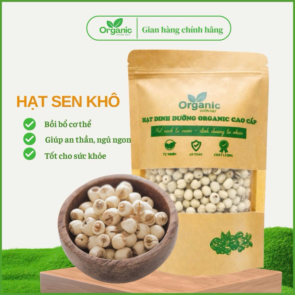 Hạt Sen Khô Đồng Tháp Vườn Hạt Orgarnic Nguyên Hạt Dùng Nấu Chè Và Món Ăn