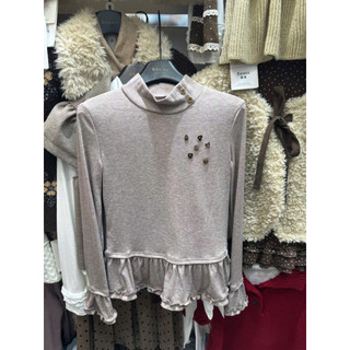 Áo Giữ Nhiệt Đuôi Cá Tay Bèo Phối Cúc Gỗ Hàn Quốc Vintage Xinh Xắn  Trenddy Trẻ Trung QCCCl1(Ảnh thật )|Dami.Studio