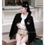 Áo khoác dạ tweed phối viền thừng đính khuy nổi bật,Áo khoác nữ dài tay TK dáng dài style tiểu thư HQ