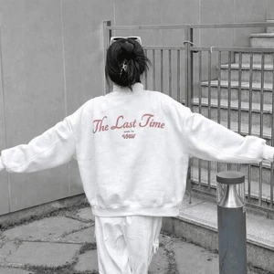 Áo Khoác Nỉ Cổ Bẻ From Rộng Nam Nữ In Nổi The Last Time Chất Nỉ Tau Unisex Nam nữ From Dáng Thể Thao Siêu Đẹp