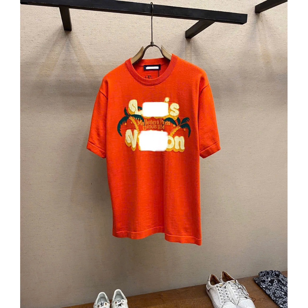 ⚡️[Hight Quality] Áo Phông Len Nam Nữ \/ Orange Ready To Wear - Điểm Nhấn Cây Dừa Phối Màu Nổi Bật