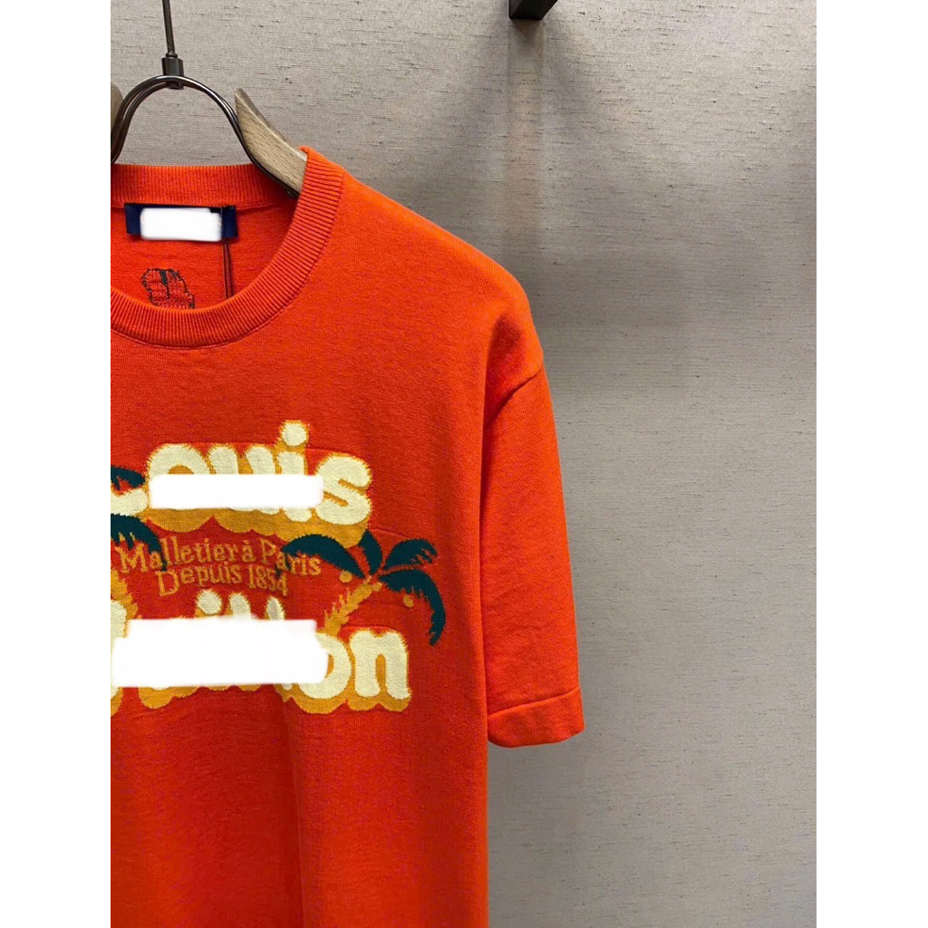 ⚡️[Hight Quality] Áo Phông Len Nam Nữ \/ Orange Ready To Wear - Điểm Nhấn Cây Dừa Phối Màu Nổi Bật