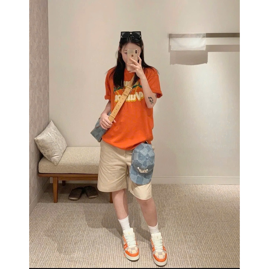 ⚡️[Hight Quality] Áo Phông Len Nam Nữ \/ Orange Ready To Wear - Điểm Nhấn Cây Dừa Phối Màu Nổi Bật