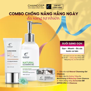 Combo Chống Nắng Hằng Ngày - Da Sáng Tự Nhiên cùng bộ 3 sản phẩm Chamcos